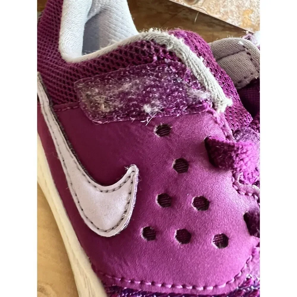 NIKE Downshifter Sneakers Shoes Low-Top Purple White Little Kids Girls Size 10 C